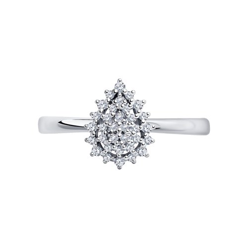 Inel din Aur Alb 14K cu Diamante - 3