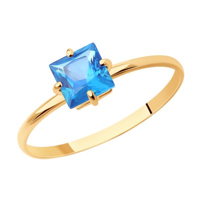 Inel din Aur Roz 14K cu Topaz Swarovski - 1