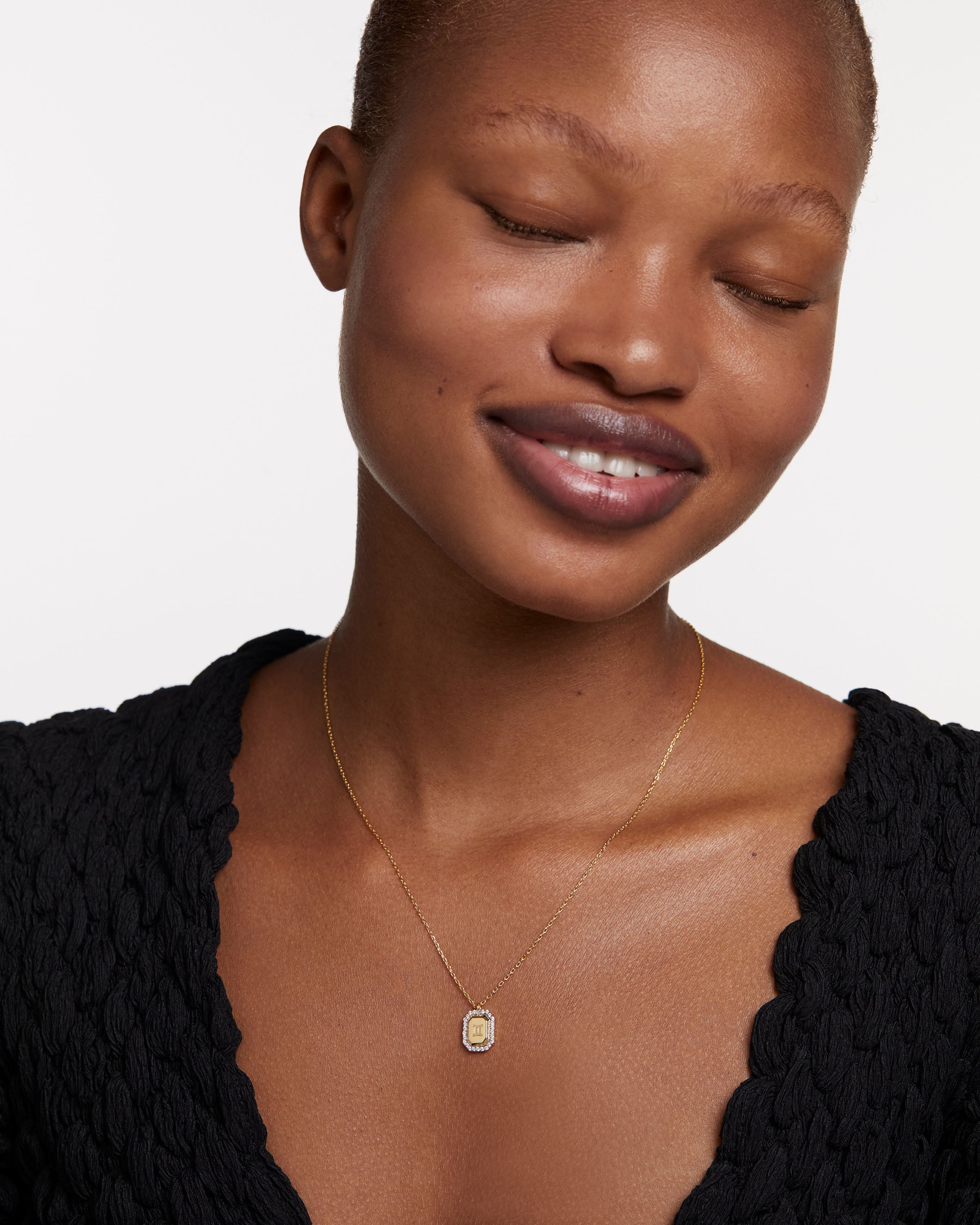 Colier din Argint placat cu Aur cu Zirconiu Zodia Gemeni - 2