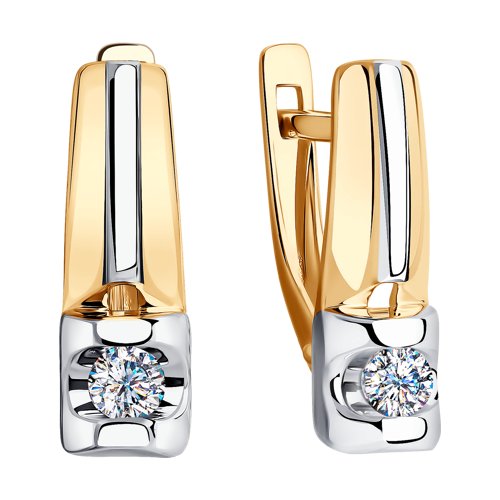 Cercei din Aur Roz 14K cu Zirconiu  - 2