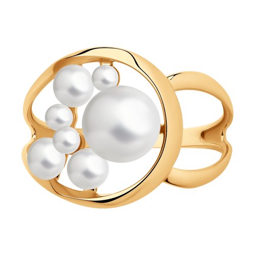 Inel din Aur Roz 14K cu Perla - 2