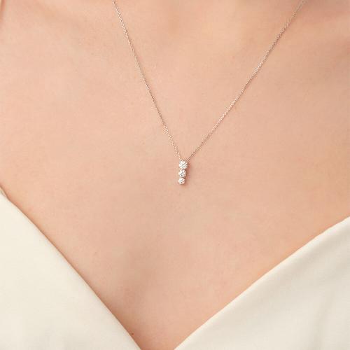 Colier Aur Alb 14K cu Zirconiu - 2