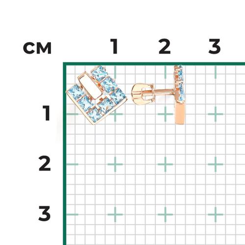 Cercei Aur Roz 14K cu Topaz - 2