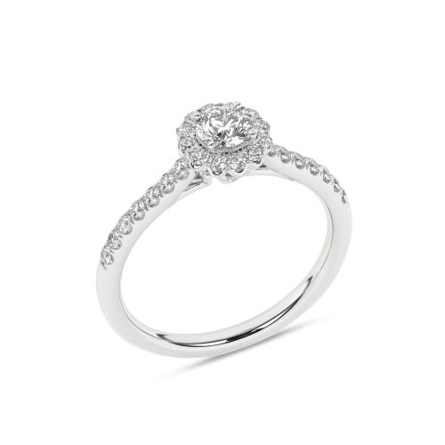 Inel de logodna din Aur Alb 18K cu Diamante 0.50Ct - 4