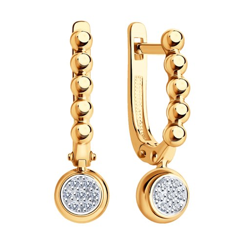 Cercei din Aur Roz 14K cu Diamante - 2