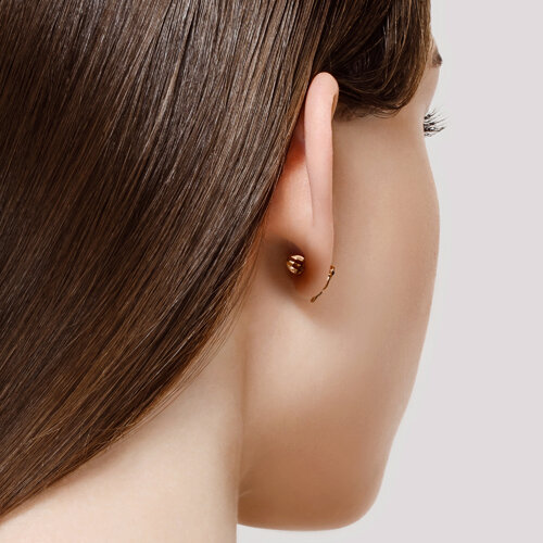 Cercei din Aur Roz 14k „Pasare” - 4