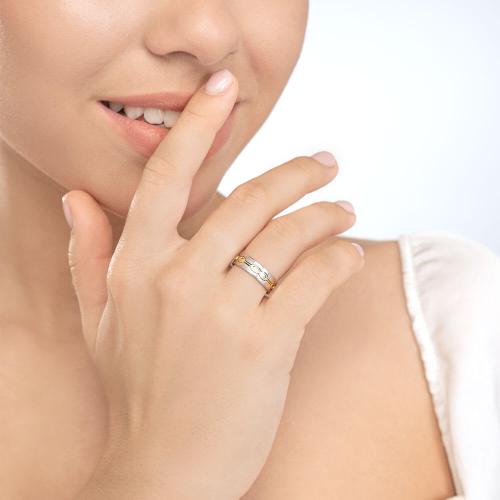 Inel Aur Combinat  14K - 2