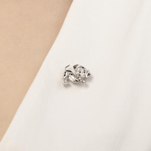 Brosa din Argint cu Email Dalmatian - 2