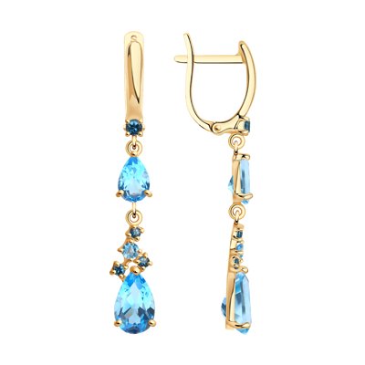 Cercei din Aur Roz 14k cu Topaz si Zirconiu - 1