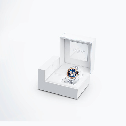 Ceas pentru barbati cu cadran din Aur si bratara din Otel - 4