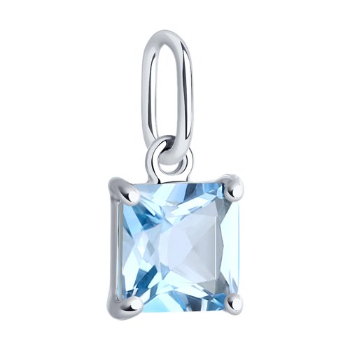 Pandantiv din Aur Alb 14k cu Topaz - 2