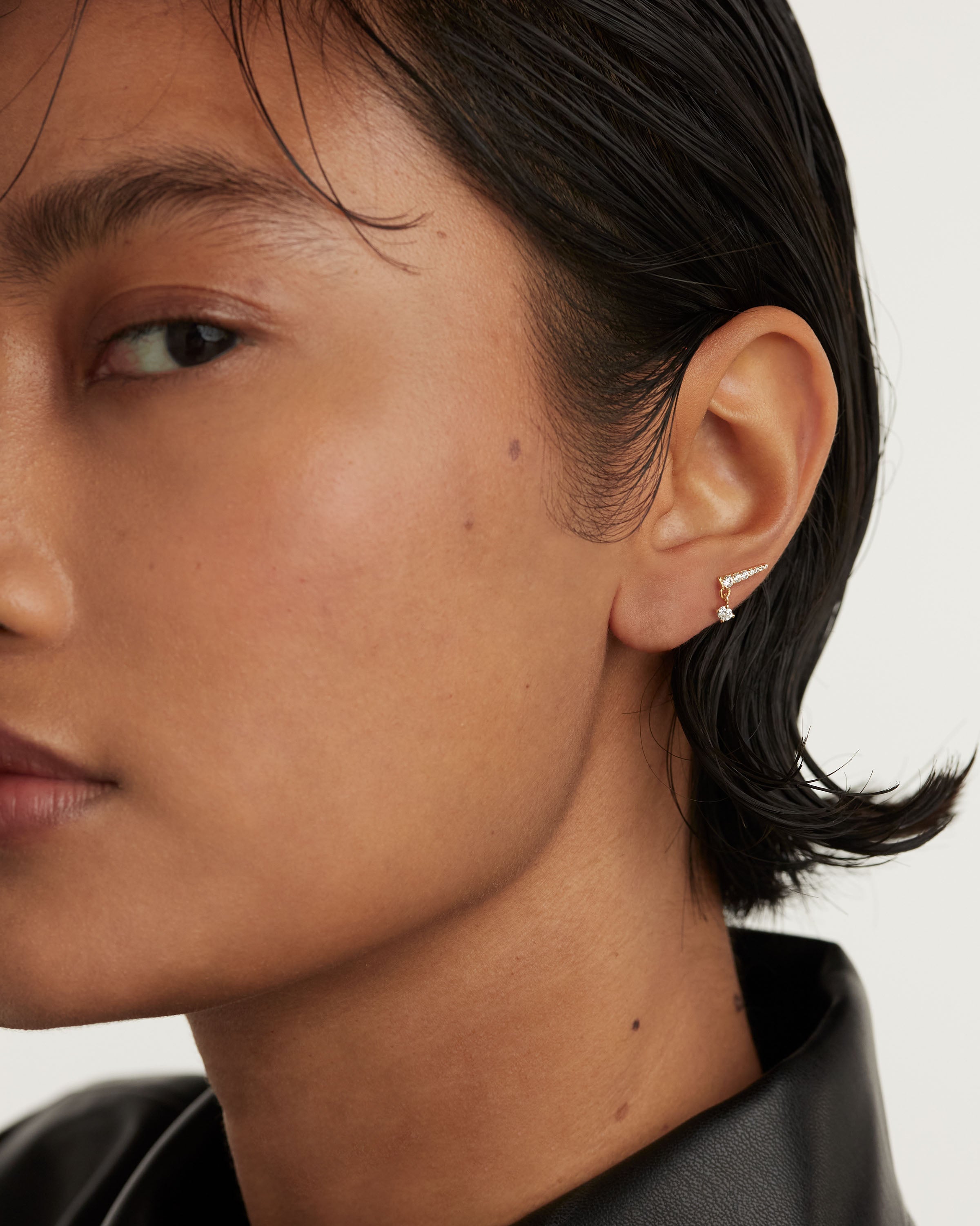 Cercei din Argint placat cu Aur cu Zirconiu - 2