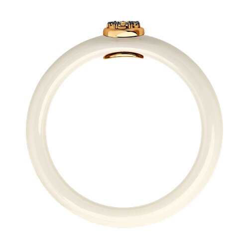 Inel din Ceramica cu Aur Roz 14K si Diamante - 2