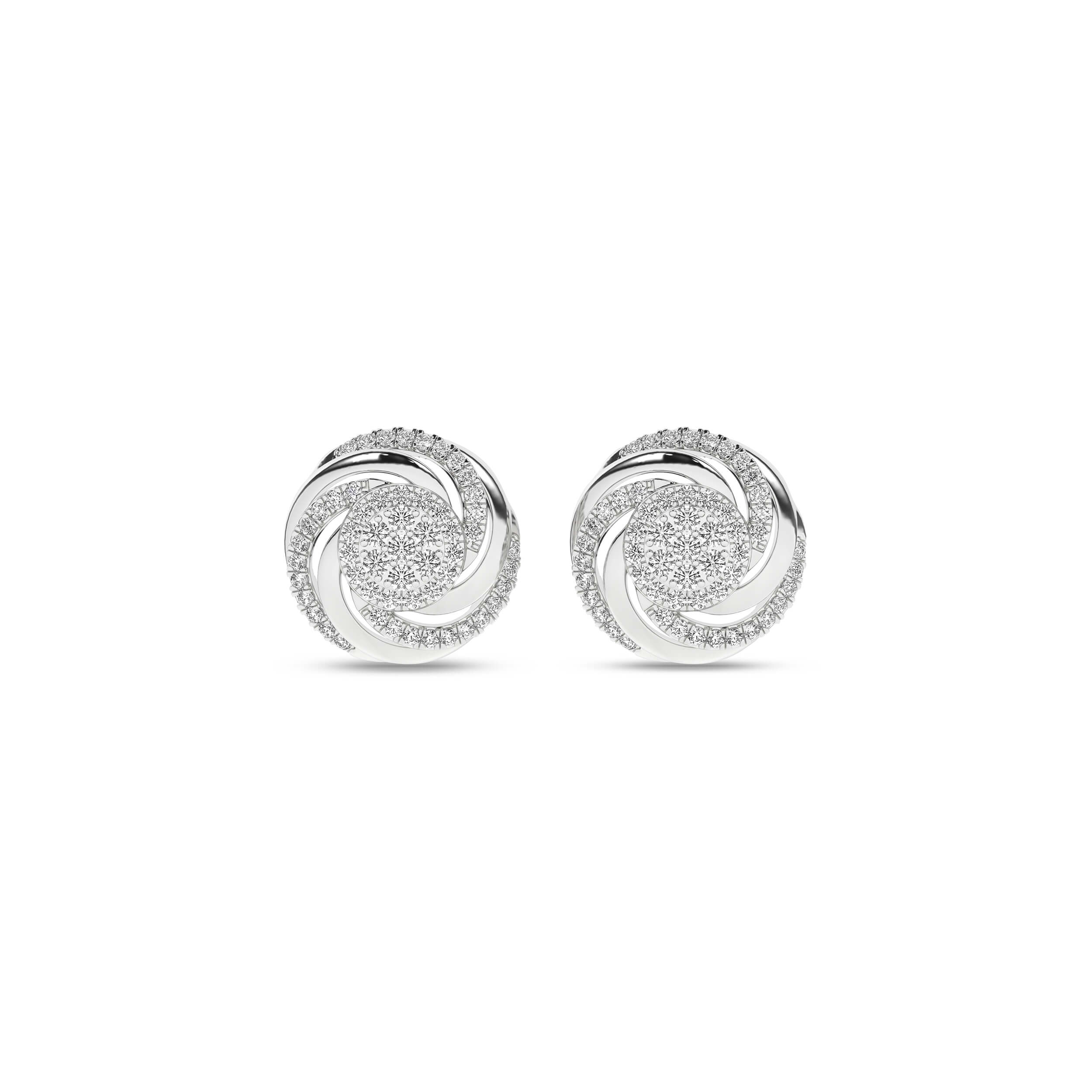 Cercei din Aur Alb 14K cu Diamante 0.33Ct - 3