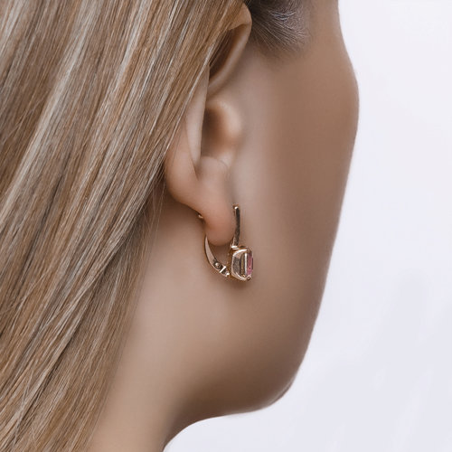 Cercei din Argint Placat cu Aur cu Cristale Swarovski - 2