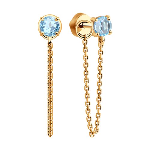 Cercei din Aur Roz 14K cu Topaz  - 2