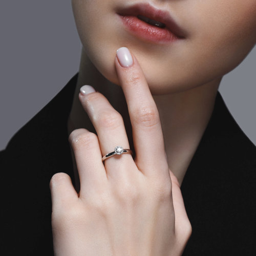 Inel din Aur Alb 14K cu Diamante - 4