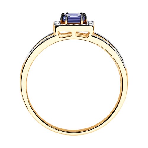 Inel din Aur Roz 14K cu Tanzanit si Diamante - 2