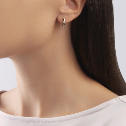 Cercei din Aur Alb 14K cu Diamante - 2