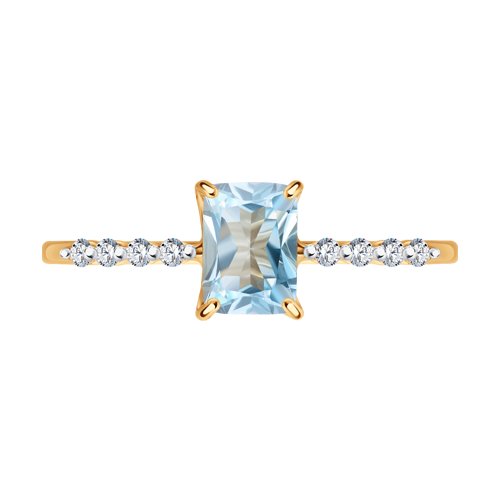 Inel din Aur Roz 14K cu Topaz si Zirconiu - 2