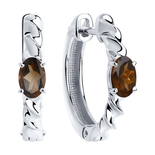 Cercei din Argint cu Cuart Fumuriu  - 2