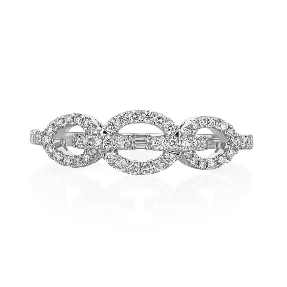 Inel din Aur Alb 18K cu Diamante - 3