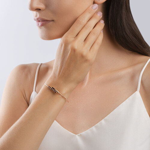 Bratara din Aur Roz 14K cu Granat - 2