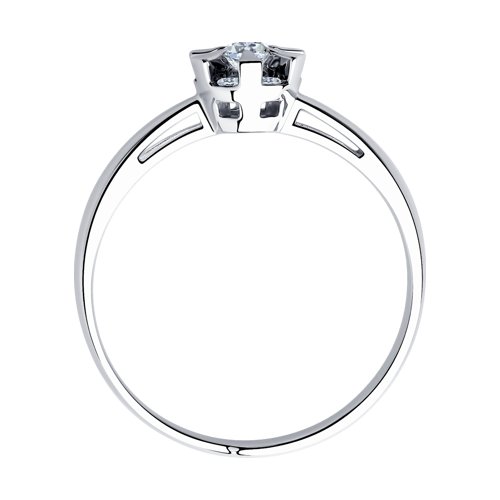 Inel din Aur Alb 14K cu Diamante  - 2