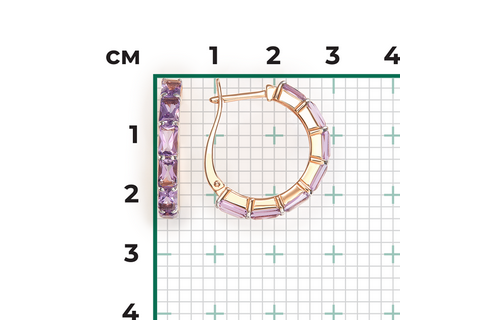 Cercei Aur Roz 14K cu Ametist - 2