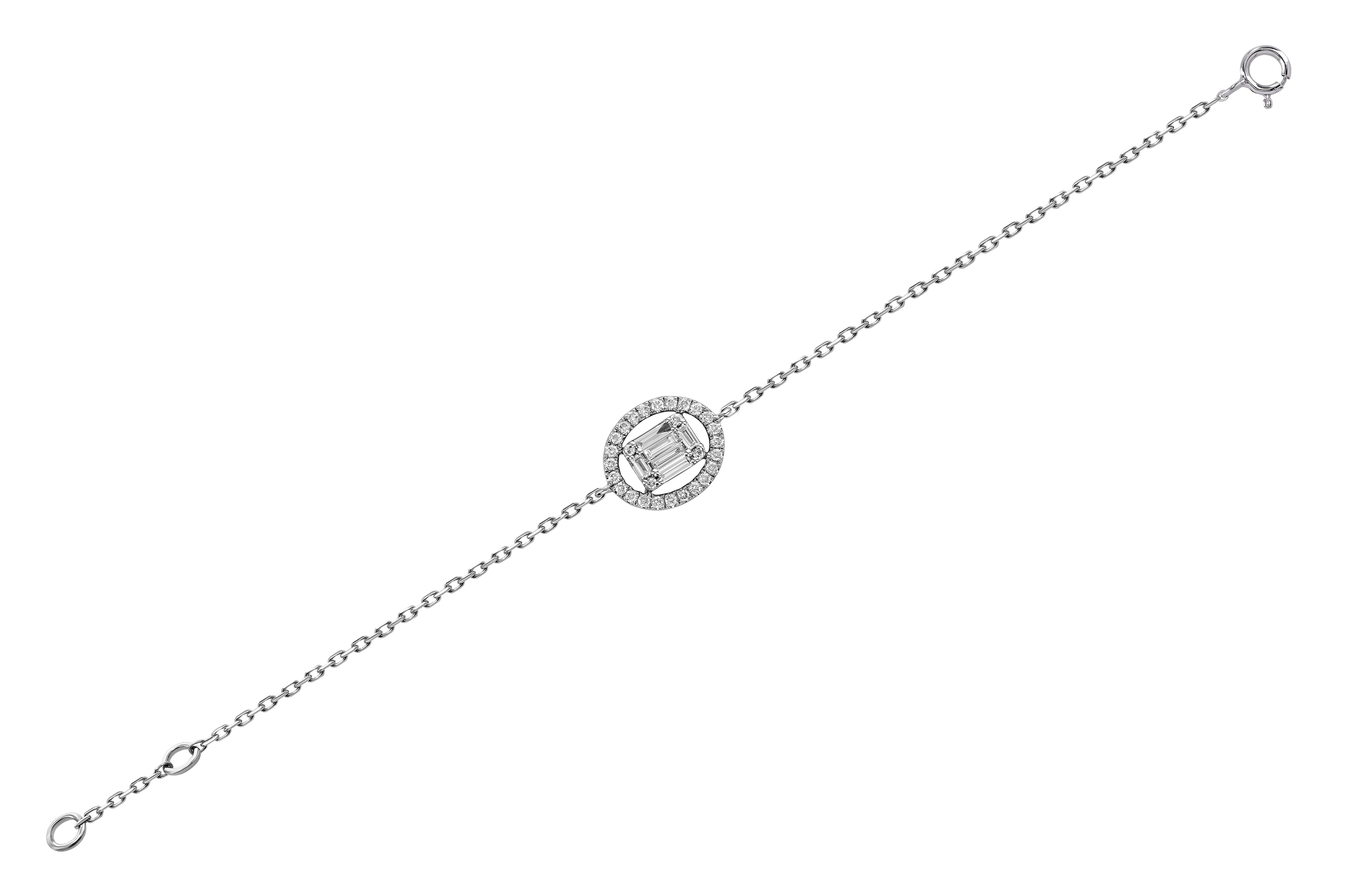 Bratara din Aur Alb 18K cu Diamante - 2