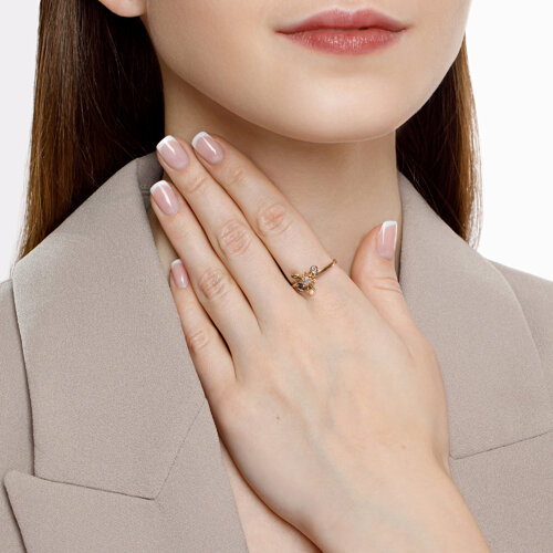 Inel din Aur Galben 14K cu Diamante Albina - 3