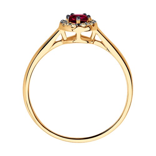 Inel din Aur Roz 14K cu Rubin si Diamante - 3