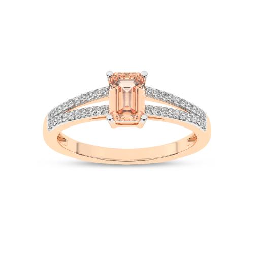 Inel din Aur Roz 14K cu Morganit 0.53Ct si Diamante 0.12Ct - 4