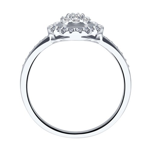 Inel din Aur Alb 14K cu Diamante  - 2