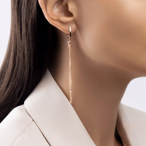 Cercei din Aur Roz 14K  - 4