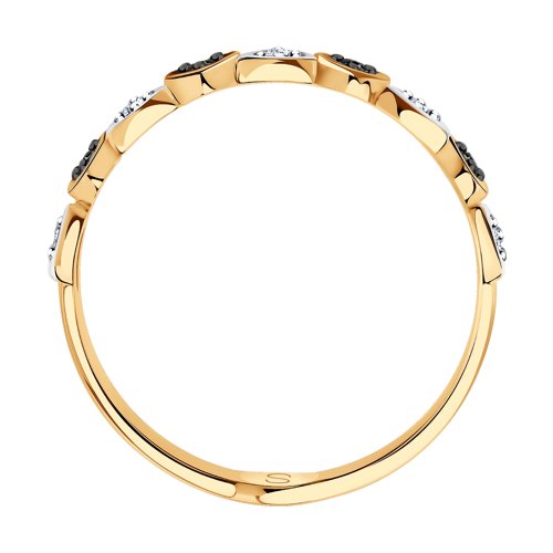 Inel din Aur Roz 14K cu Diamante  - 2