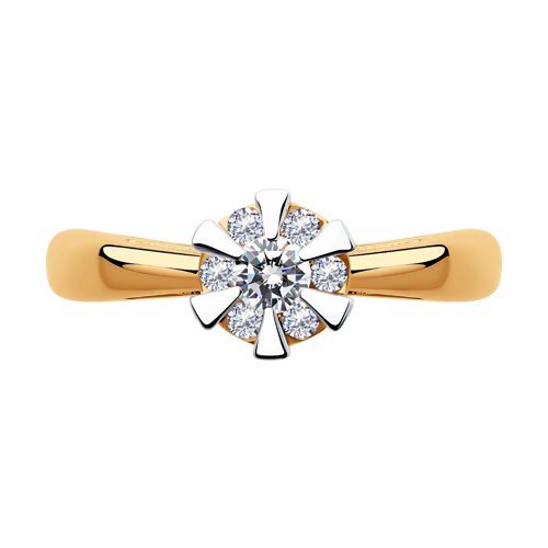 Inel din Aur Roz 14K cu Diamante - 3