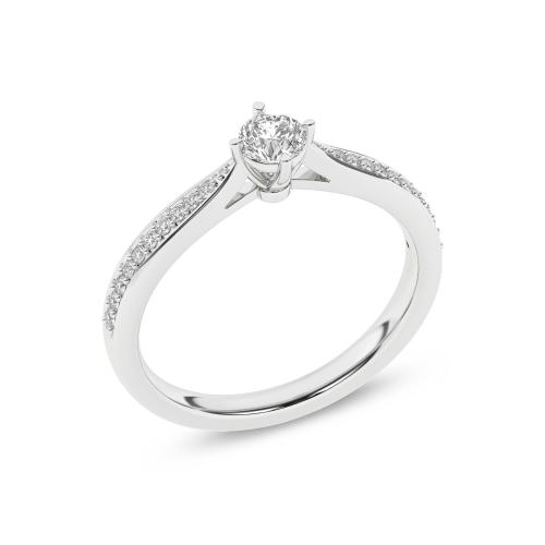 Inel de logodna din Aur Alb 14K cu Diamante 0.33Ct - 4