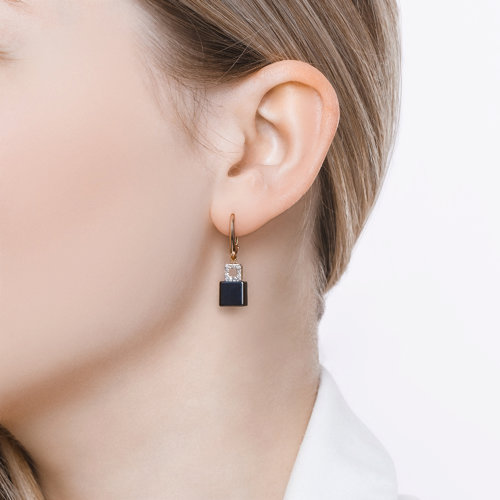 Cercei din Ceramica cu Aur Roz 14K si Diamante  - 3