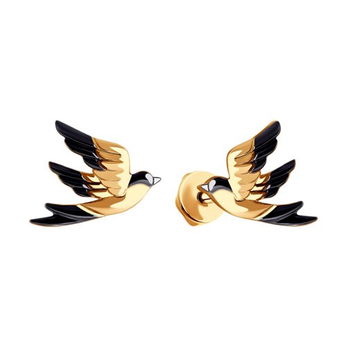 Cercei din Aur Roz 14k „Pasare” - 2