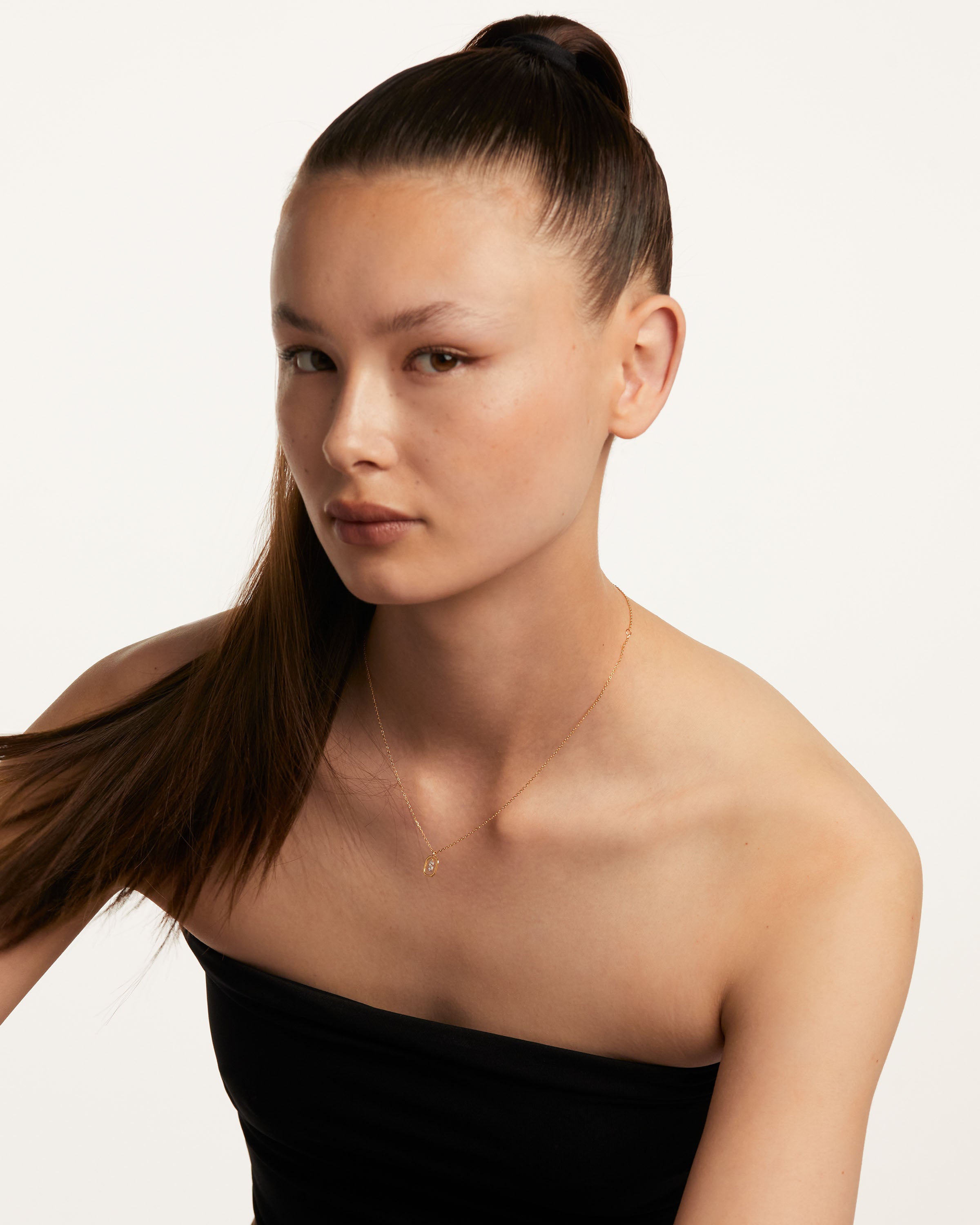 Colier din Argint placat cu Aur cu Zirconiu Litera S - 5