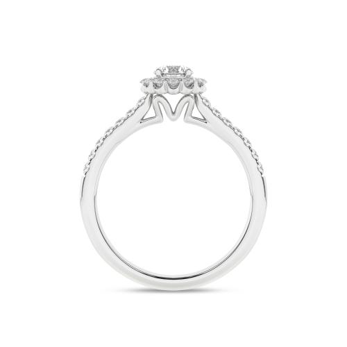 Inel de logodna din Aur Alb 18K cu Diamante 0.50Ct - 3