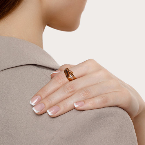 Inel din Aur Roz 14K  - 4