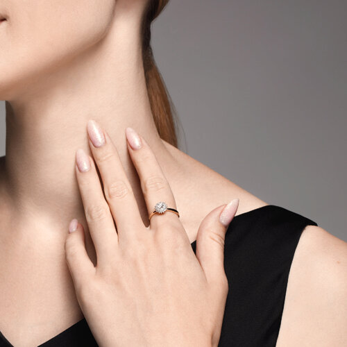 Inel din Aur Galben 14K cu Diamante - 5