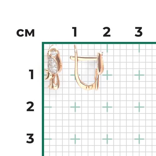 Cercei Aur Roz 14K cu Zirconiu - 2