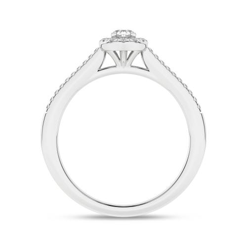 Inel de logodna din Aur Alb 14K cu Diamante 0.33Ct - 3