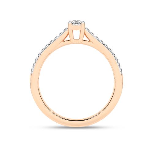 Inel de logodna din Aur Roz 14K cu Diamante 0.25Ct - 2