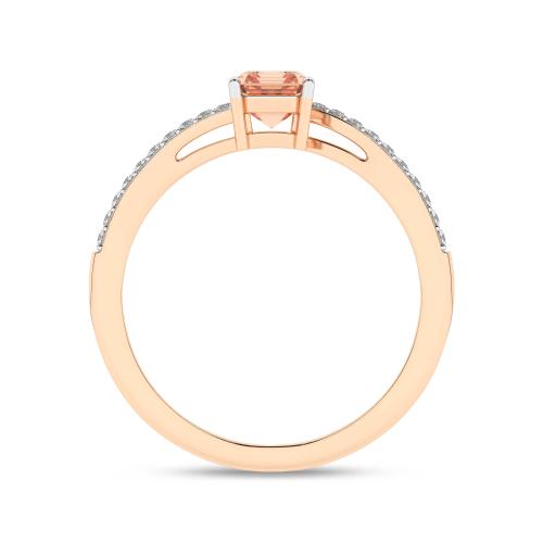 Inel din Aur Roz 14K cu Morganit 0.68Ct si Diamante 0.08Ct - 2