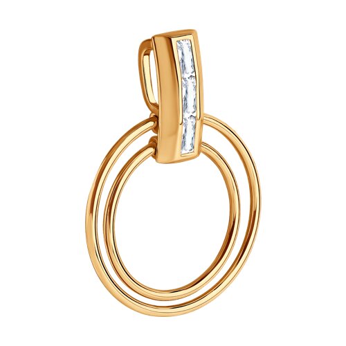 Pandantiv din Aur Roz 14K cu Zirconiu - 2