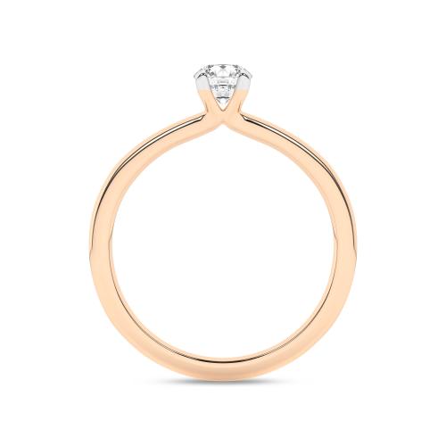 Inel de logodna din Aur Roz 14K cu Diamant 0.33Ct - 3